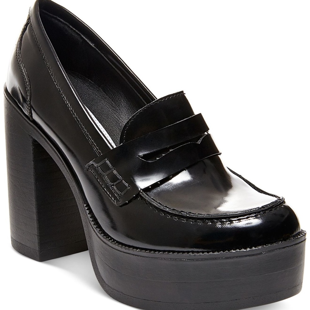 Steve Madden Black Juniper Platform Loafers